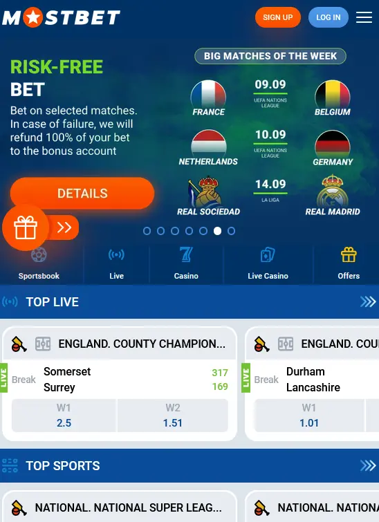 Mostbet app on iOS