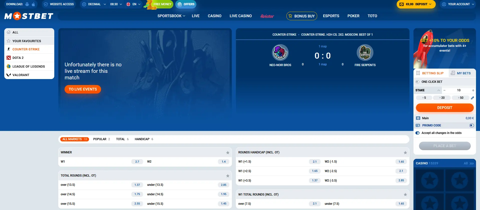 CS betting at Mostbet CS betting at Mostbet