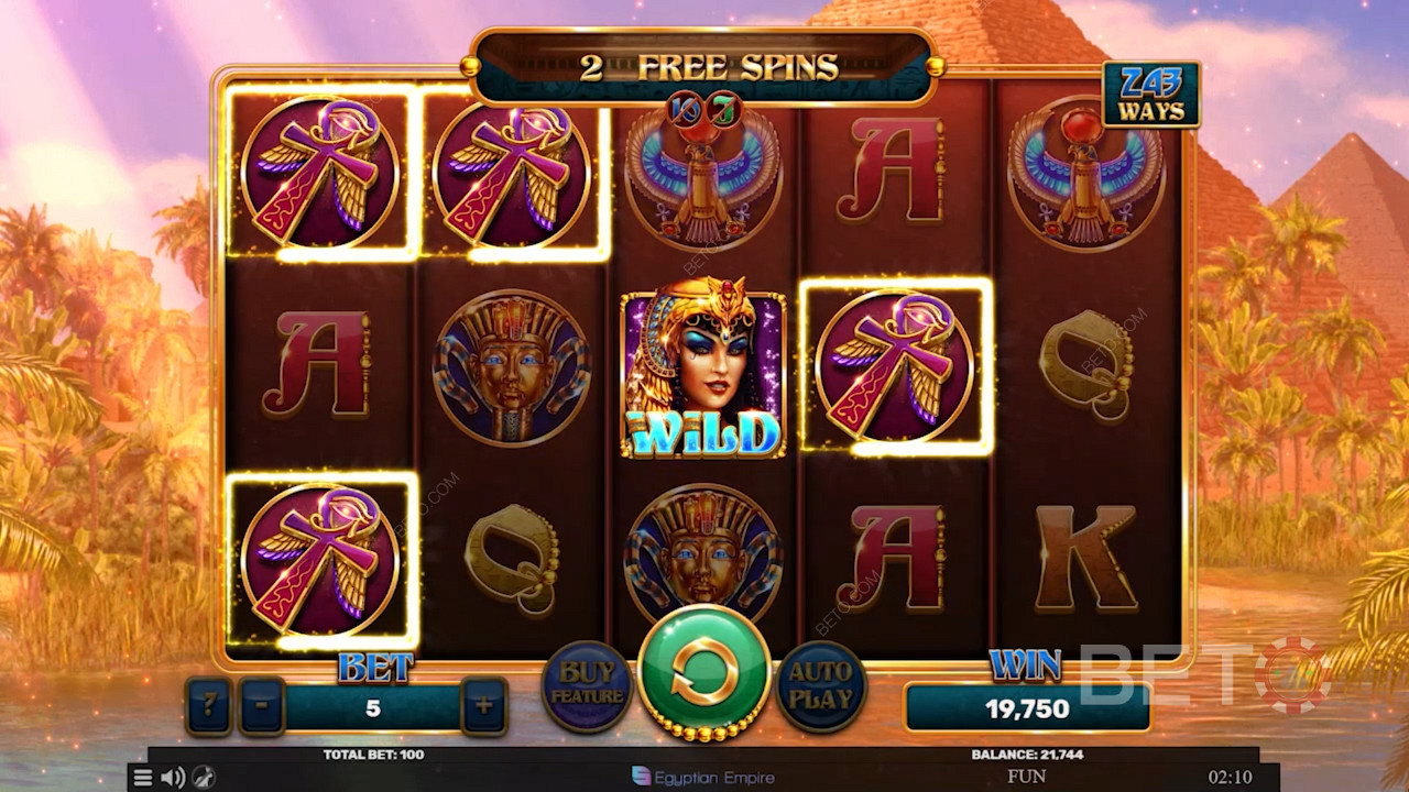 Cleopatra Wild symbol that helps form winning combinations in Egyptian Ways slot
