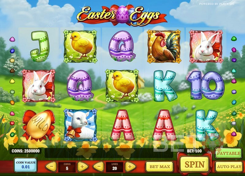 Golden egg wild symbol in Easter Eggs slot