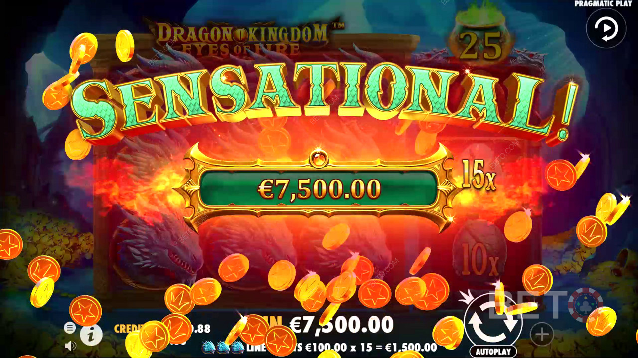 Sensational victory in Dragon Kingdom Eyes of Fire slot