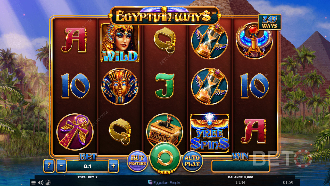 Egyptian Ways slot with good RTP and medium volatility for increased winning chances