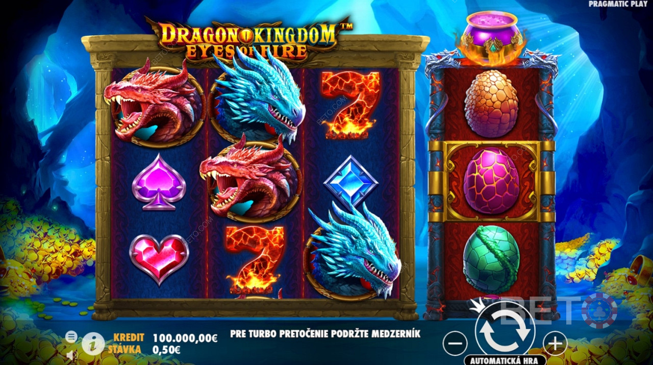Dragon Kingdom: Eyes of Fire online slot on mobile device