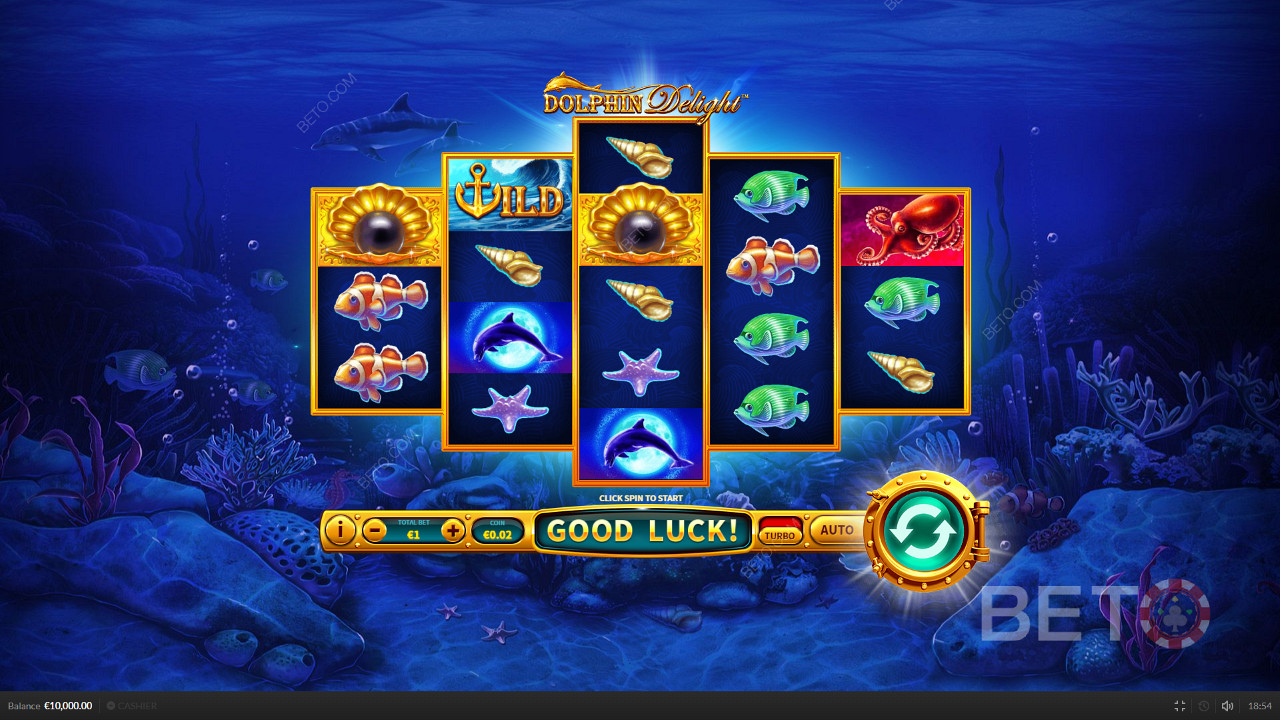Visual effects and color scheme in Dolphin Delight slot game