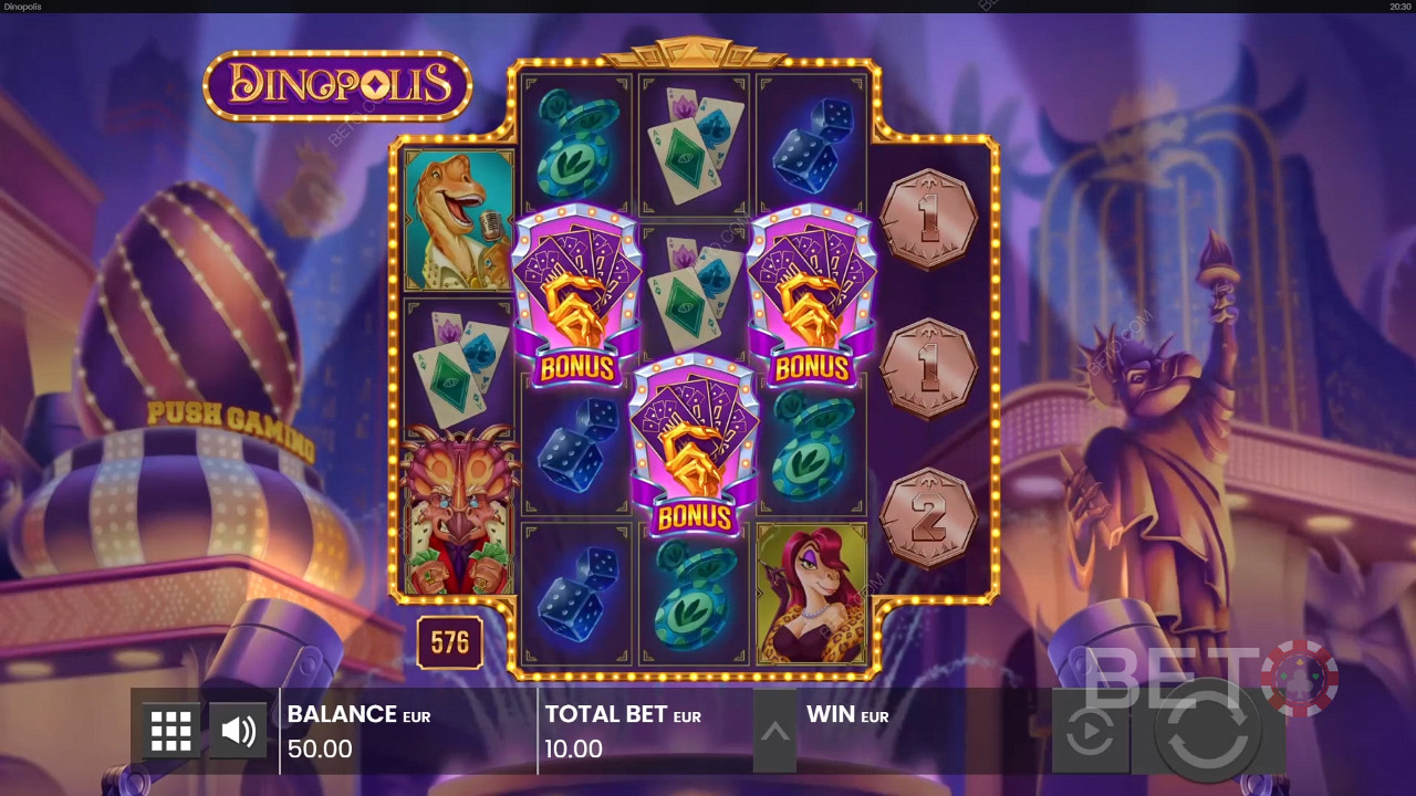 Just 3 scatters are needed to trigger free spins with potential 50,000x stake wins