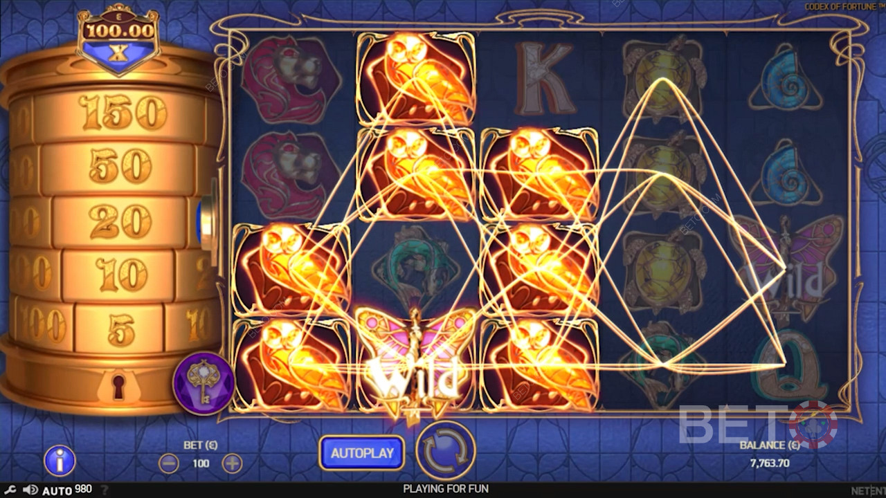 Magical combination landing in Codex of Fortune slot