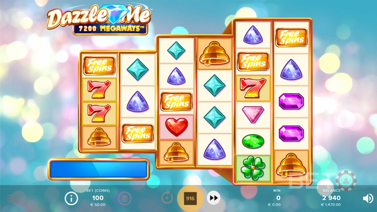 Controls in Dazzle Me Megaways slot