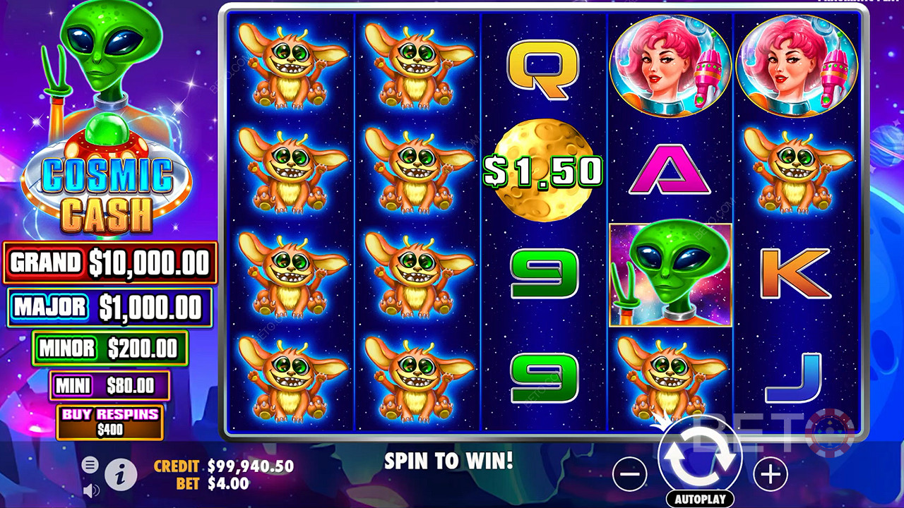 Cosmic theme in Cosmic Cash slot transporting players to another galaxy