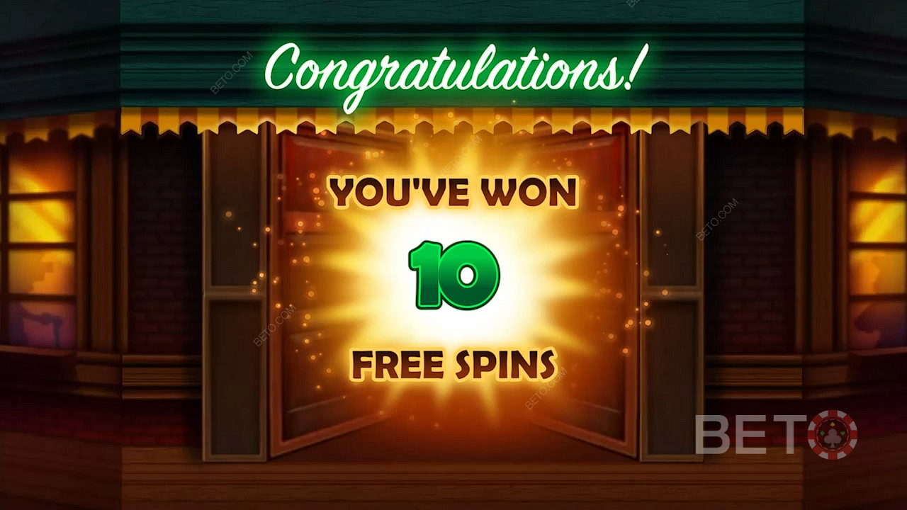 Win 10 to 30 free spins and extend them by landing scatter symbols