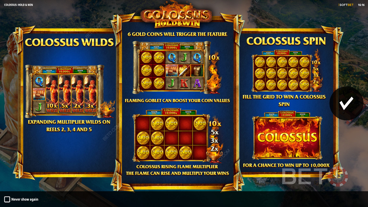 Enjoy wilds, respins and jackpots in the Colossus: Hold and Win slot