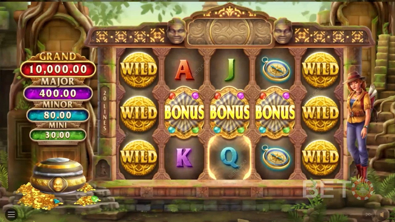 Land 3 bonus symbols to trigger the fixed jackpot bonus game