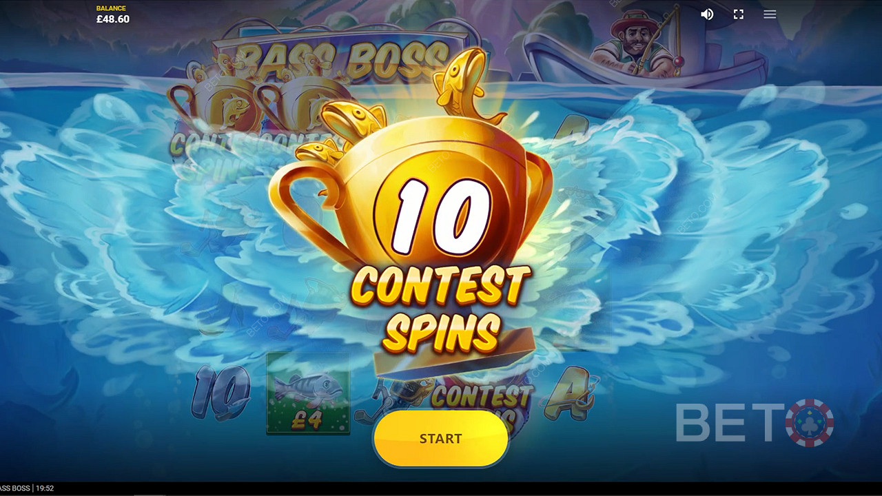 Land 3 scatters to trigger 10 Contest Spins in the Bass Boss slot