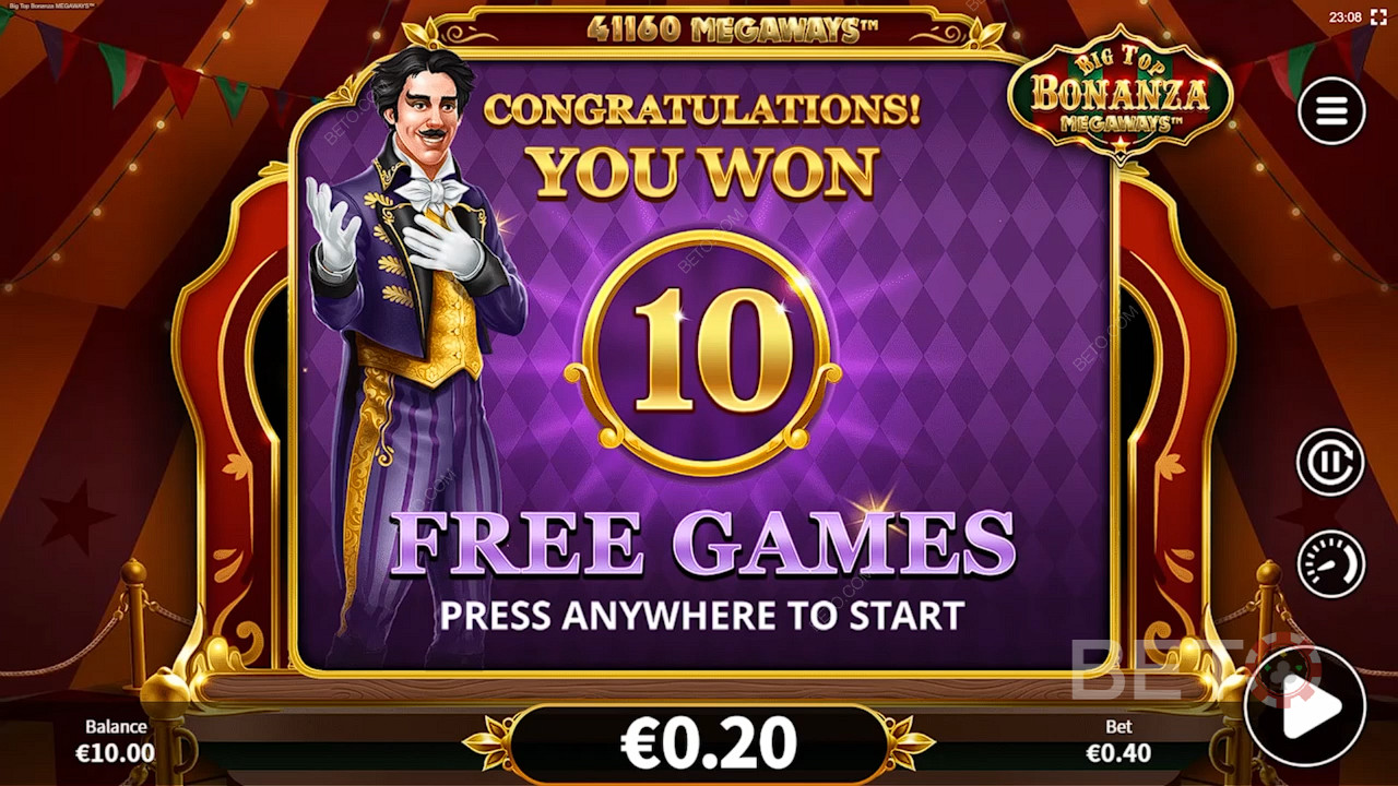 Unlocking the free spins round entitles you to 16 free spins and the best in-game bonuses