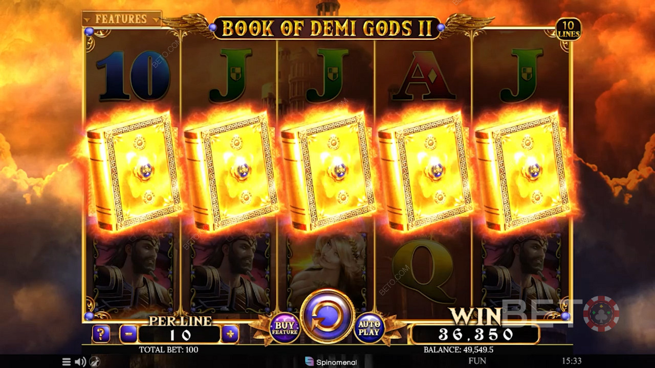 Rewarding combination landing in Book Of Demi Gods 2 slot game