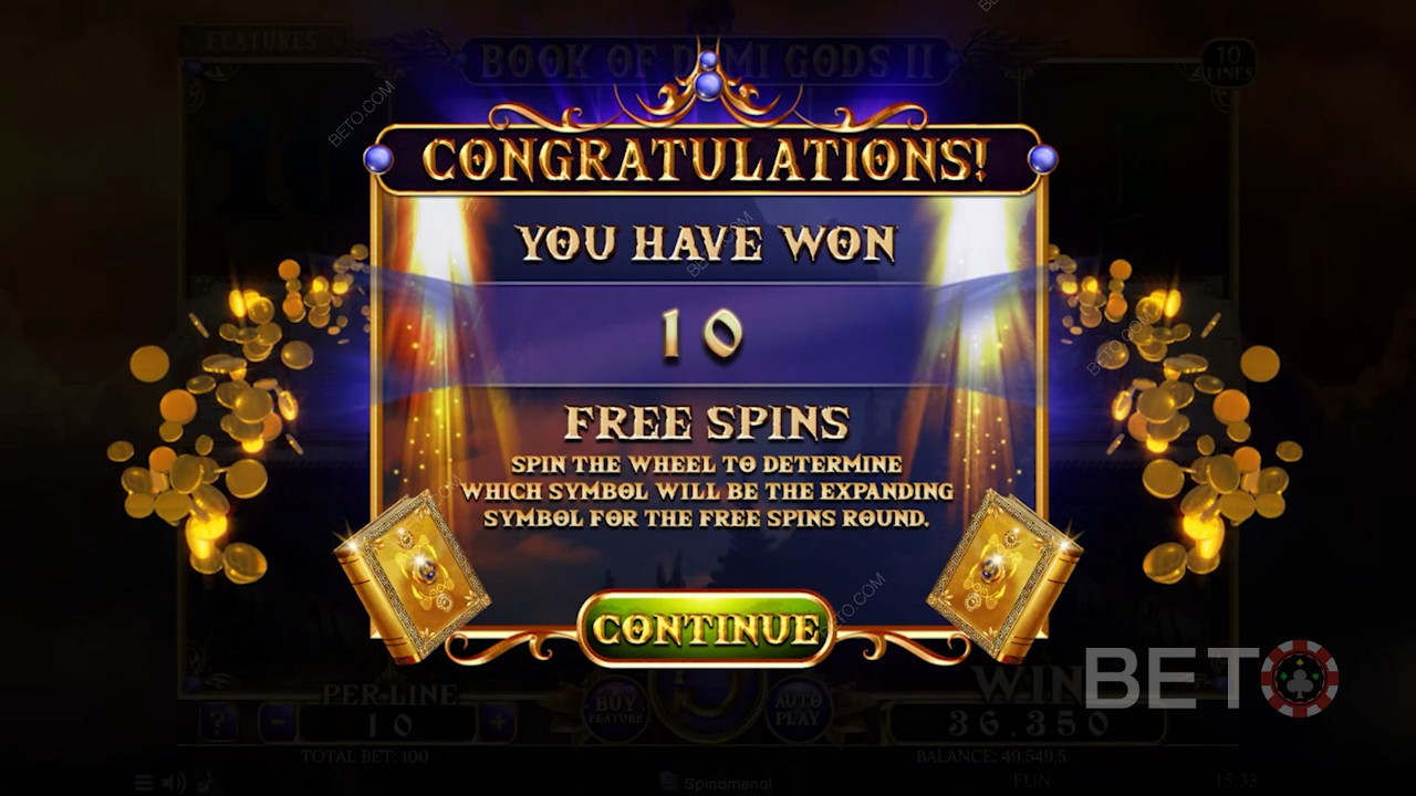 Free Spins bonus modifier in Book Of Demi Gods 2 slot