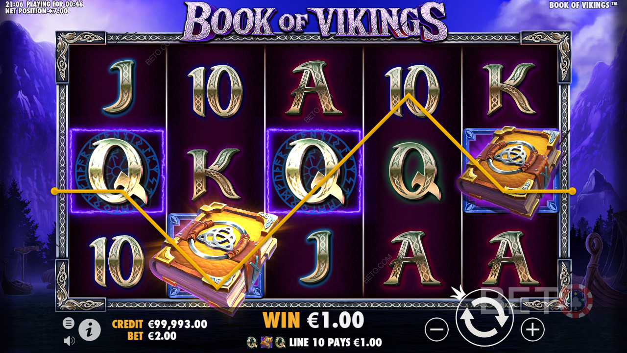 Book of Magic symbol functioning as both Wild and Scatter in Book of Vikings slot