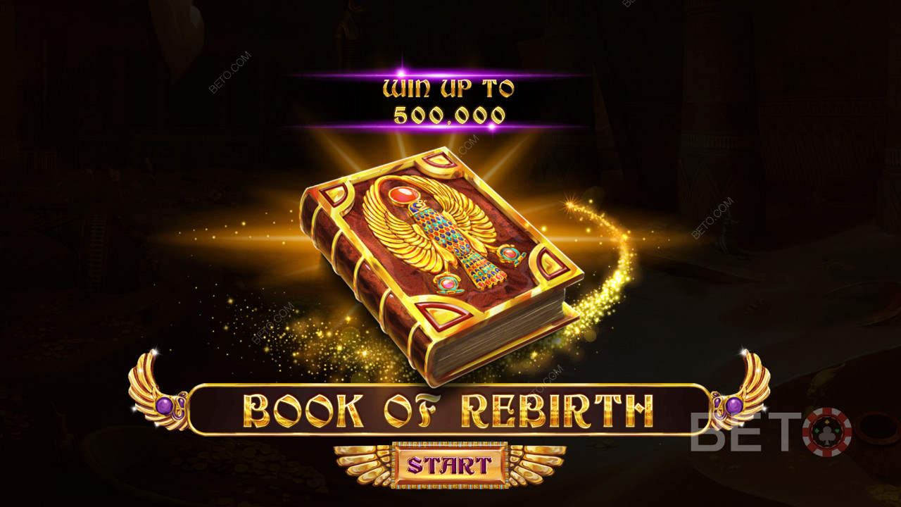 Loading screen of Book Of Rebirth showing the sacred book