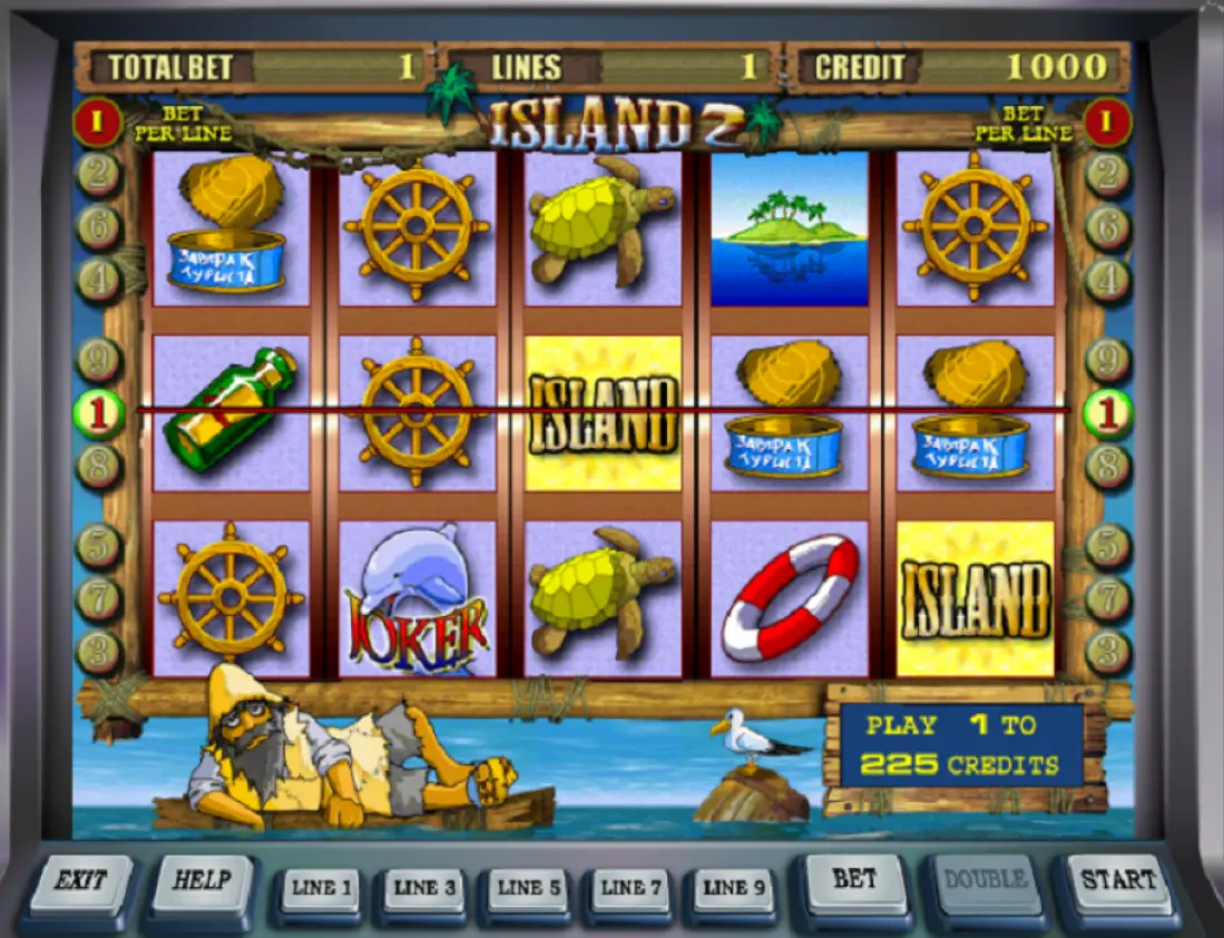 Island 2 slot symbols featuring shipwreck items and marine animals