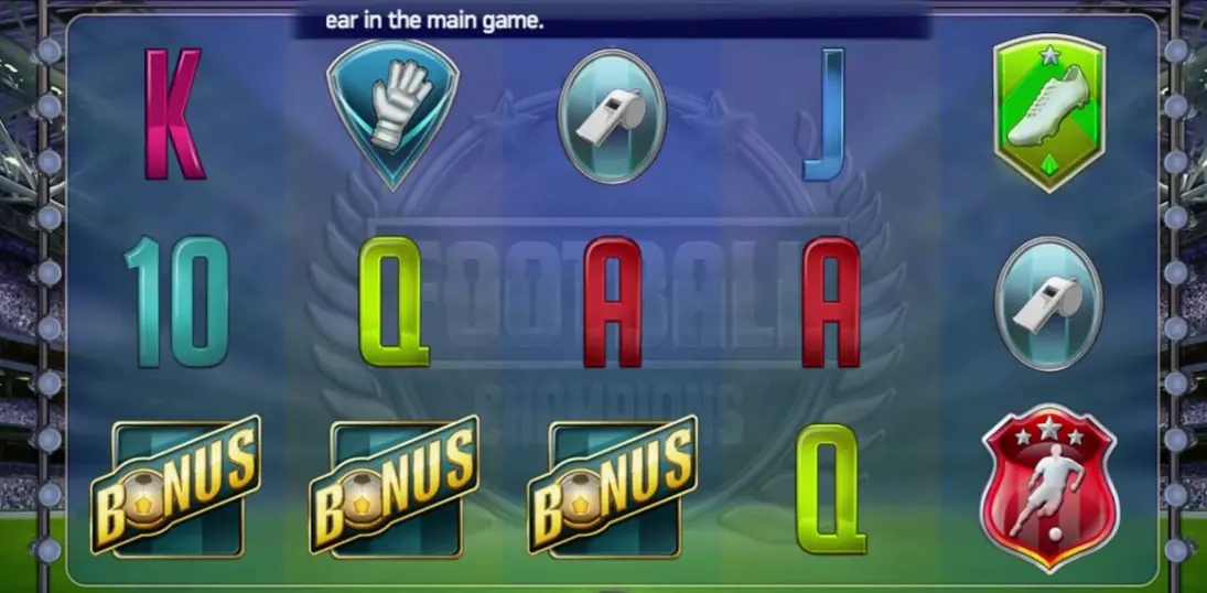 Football Champions Cup game rules display screen