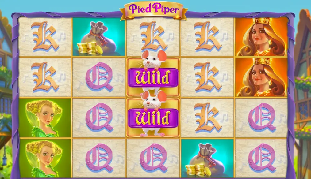 Pied Piper Slot Features showing wild symbols and respins mechanic