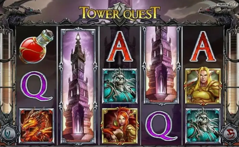 Tower Quest Rules and paytable showing game mechanics