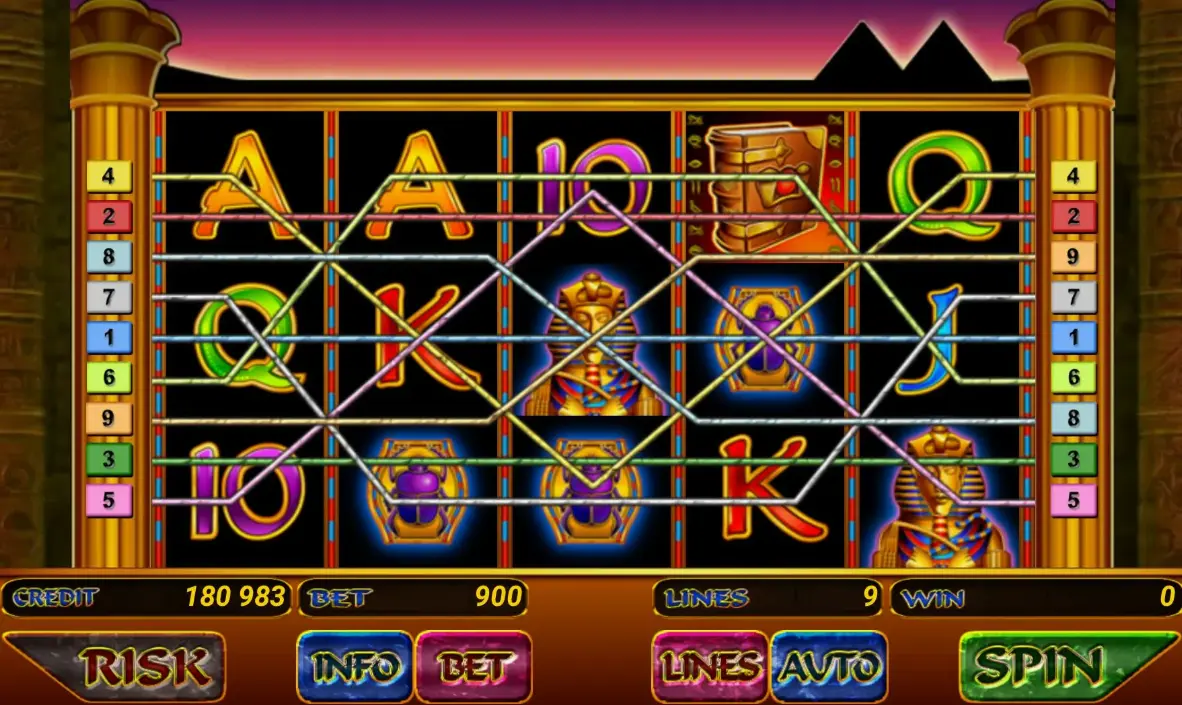 Book of Ra Classic game interface showing reels and control panel