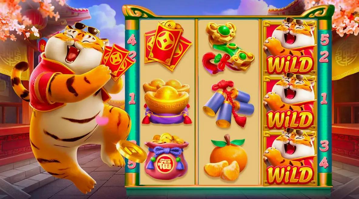 Fortune Tiger slot game features showing the main screen with tiger symbols and special features
