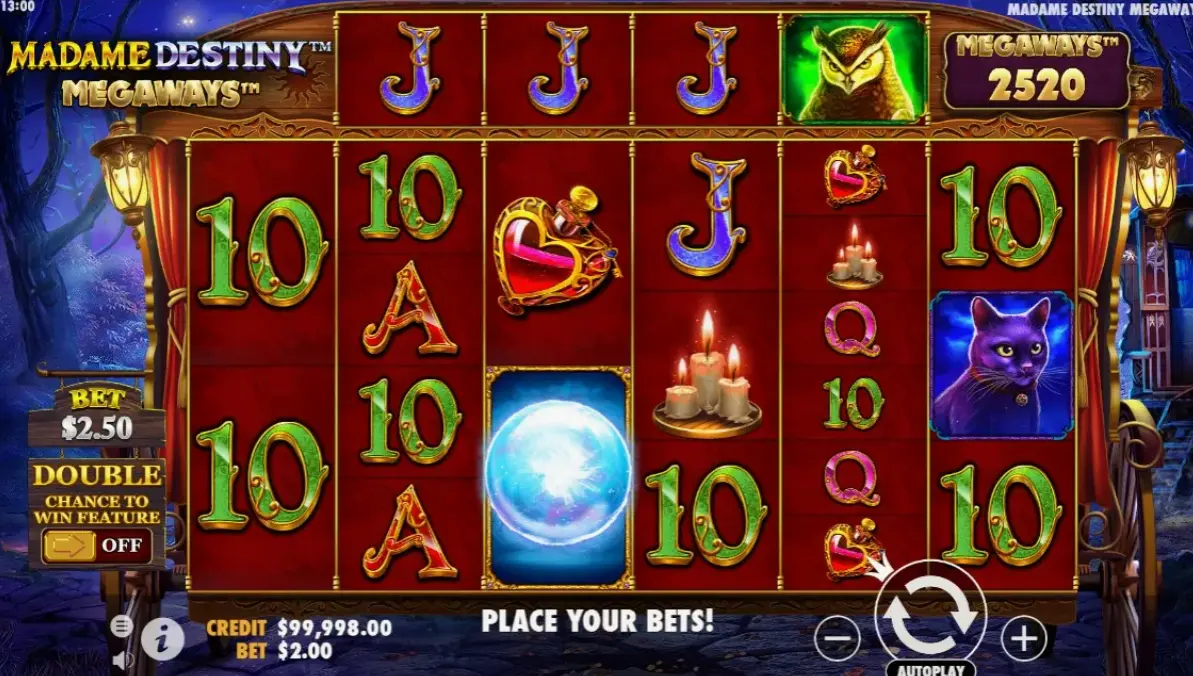 Madame Destiny Megaways bonus round with free spins and multipliers