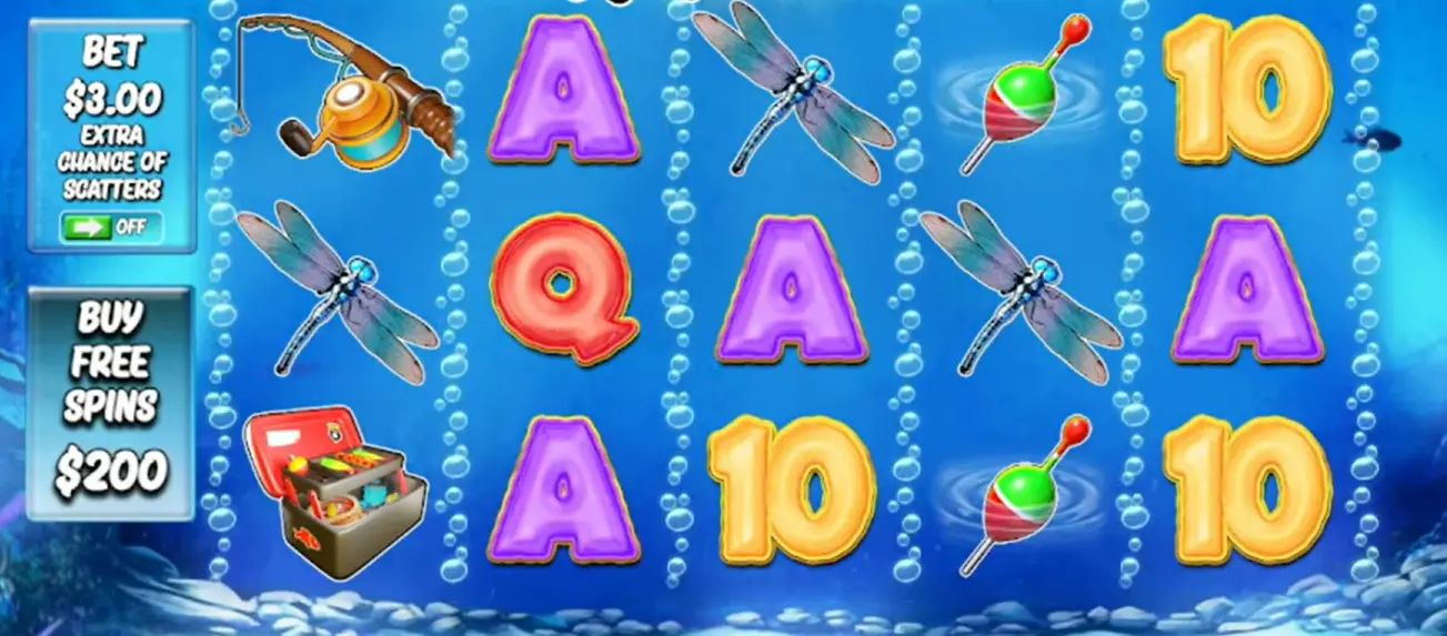 Big Bass Bonanza bonus feature with fisherman symbols and fish money values
