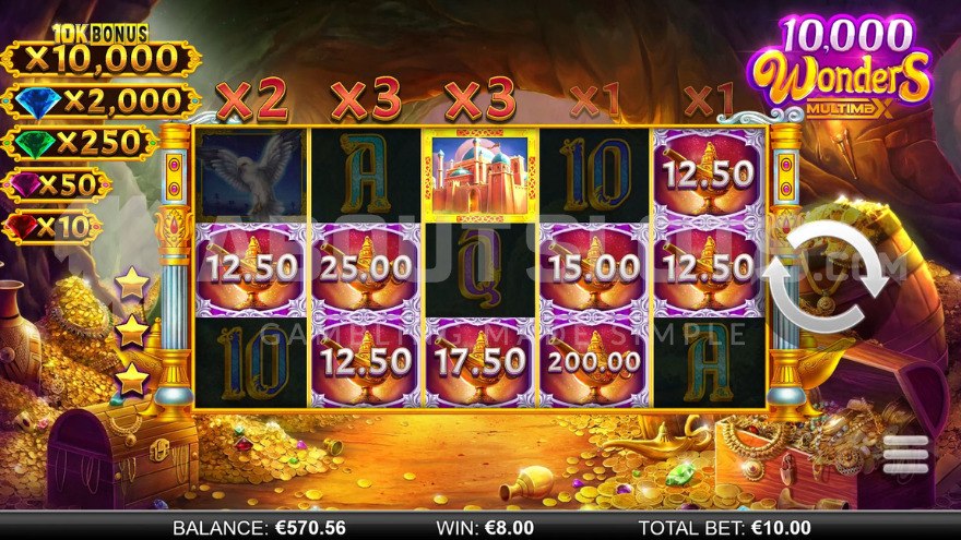 Respin feature with gold bars in the background