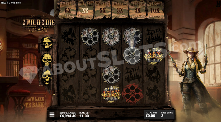 Most Wanted bonus game with reload symbol activated.