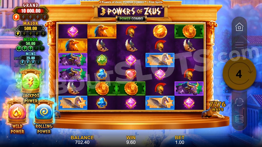 Zeus wild symbol transforming other symbols in the slot
