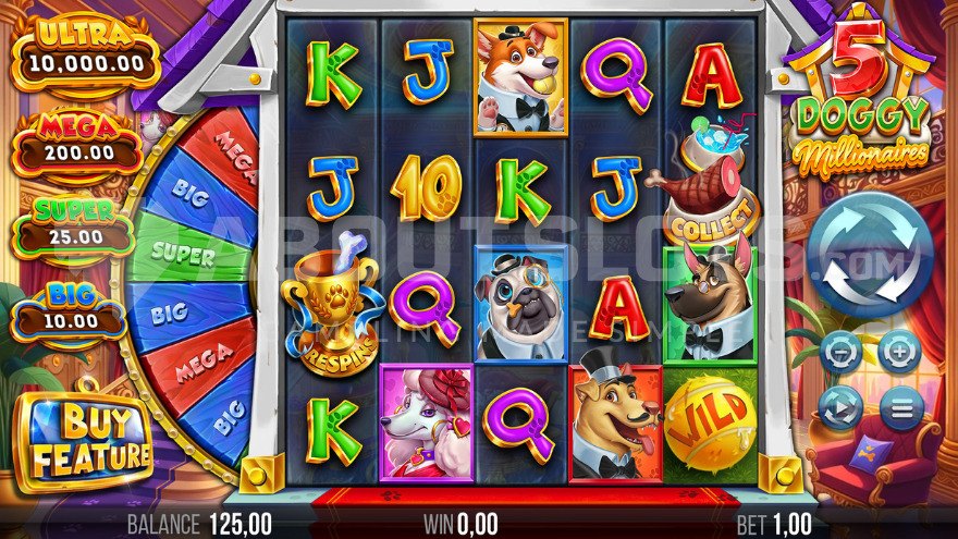 Feature wheel on the left side of the base game