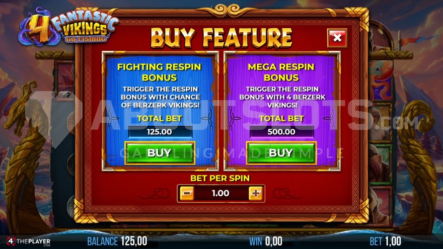4 Fantastic Vikings Go Fishing feature buy options