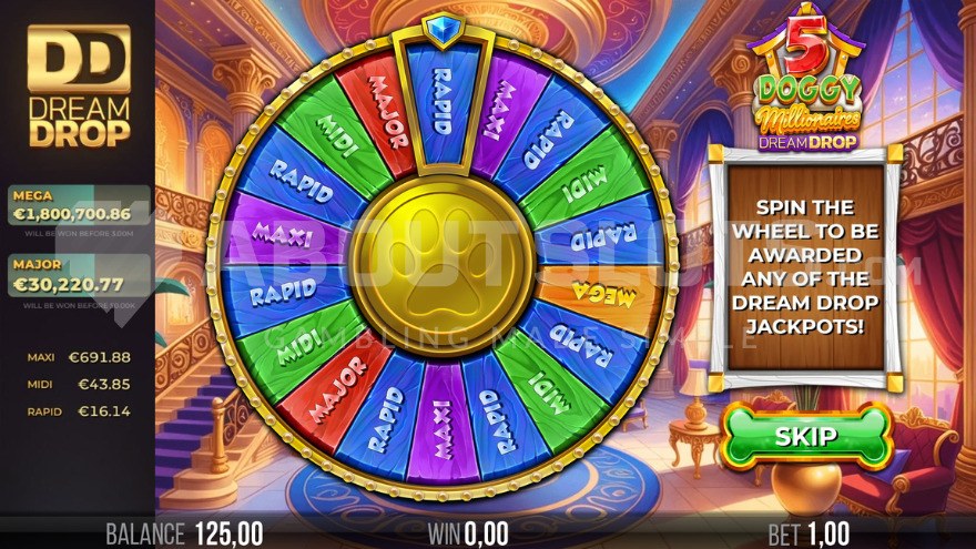 Rapid jackpot win screen