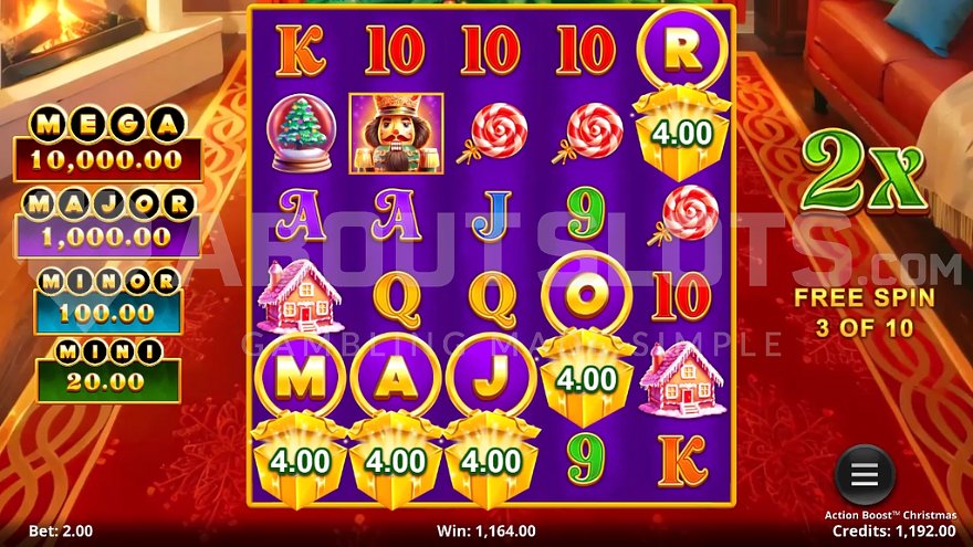 Free spins bonus feature on an expanded game field with multiple symbols