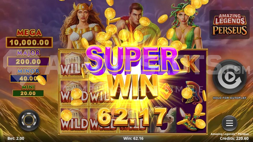 Win of 31.08 times the stake in Amazing Legends Perseus slot
