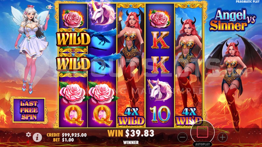 Free spins bonus game featuring two expanded wild symbols with multipliers