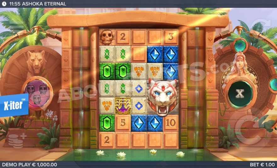 Base game with temple in the background