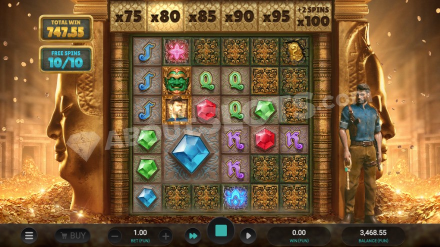 Super free spins feature with current win multiplier of 80X