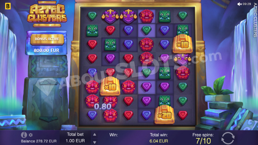 Bonus game with three sticky Wild symbols on the reels.