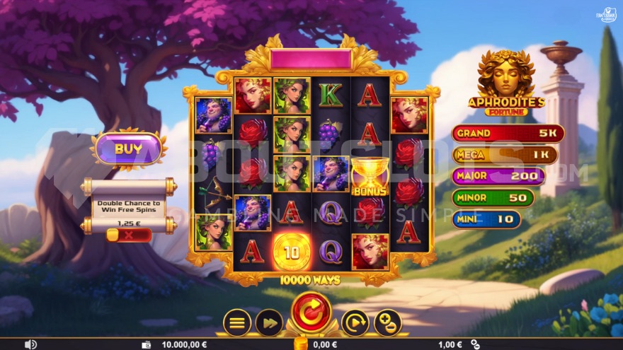 Base game with jackpot display on the right side of the reels