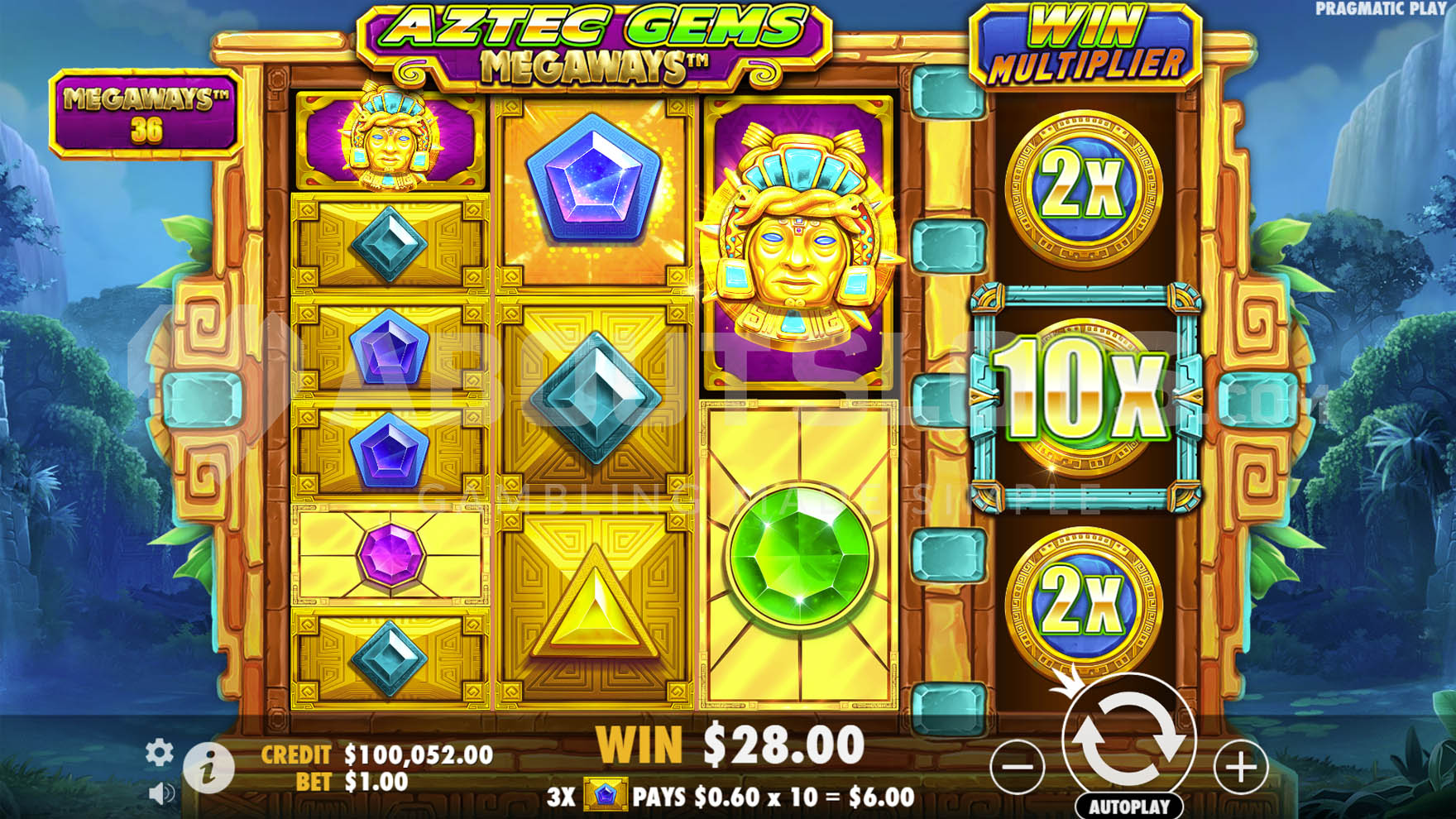 Big win with wild symbols and x10 multiplier