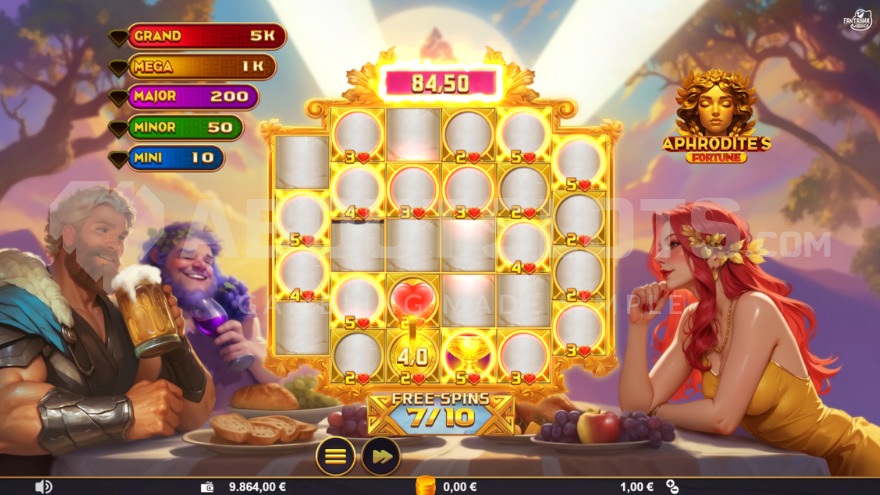 7 out of 10 free spins with multipliers displayed