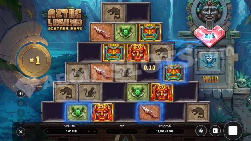 Life Respins feature with heart in top right showing remaining spins