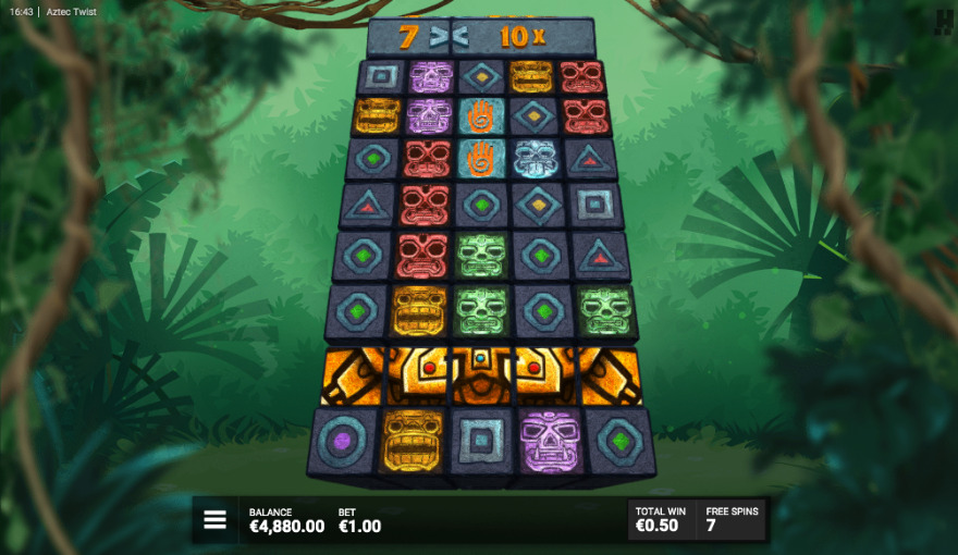 Aztec Twist slot game features screen showing wild symbols and multipliers