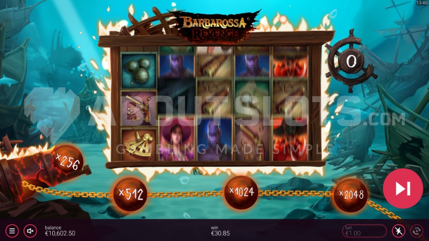Free spins mode taking place at the sea bottom