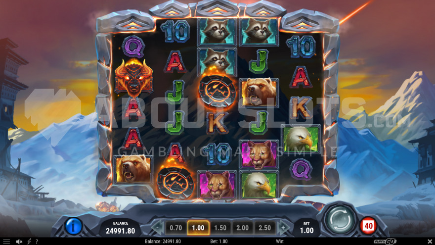 Game field expands by 2 rows due to 2 coin scatter symbols landing on the reels