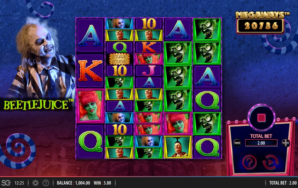 Beetlejuice Megaways slot gameplay screen
