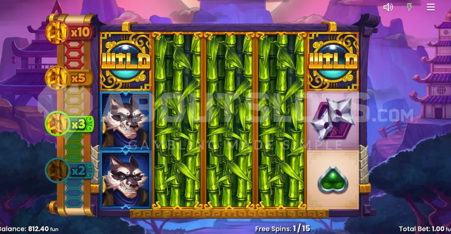 Free Spins feature in Big Bam-Book with three Mystery Bamboo symbols active